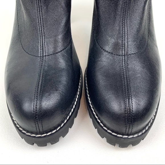 Stuart Weitzman Sz 10 Bronwyn Ankle Boot Lug Sole Stretch Leather Sock Heeled - Picture 7 of 14